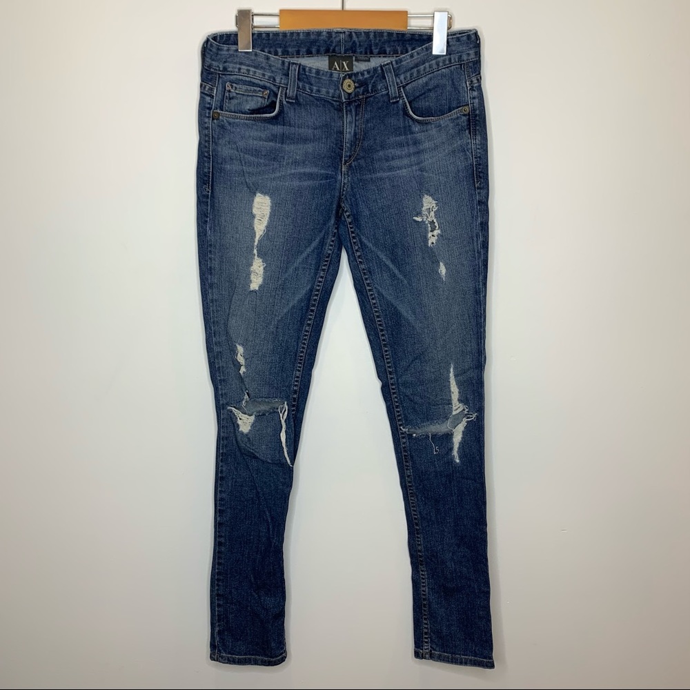 A/X Armani Exchange Distressed Skinny Jeans